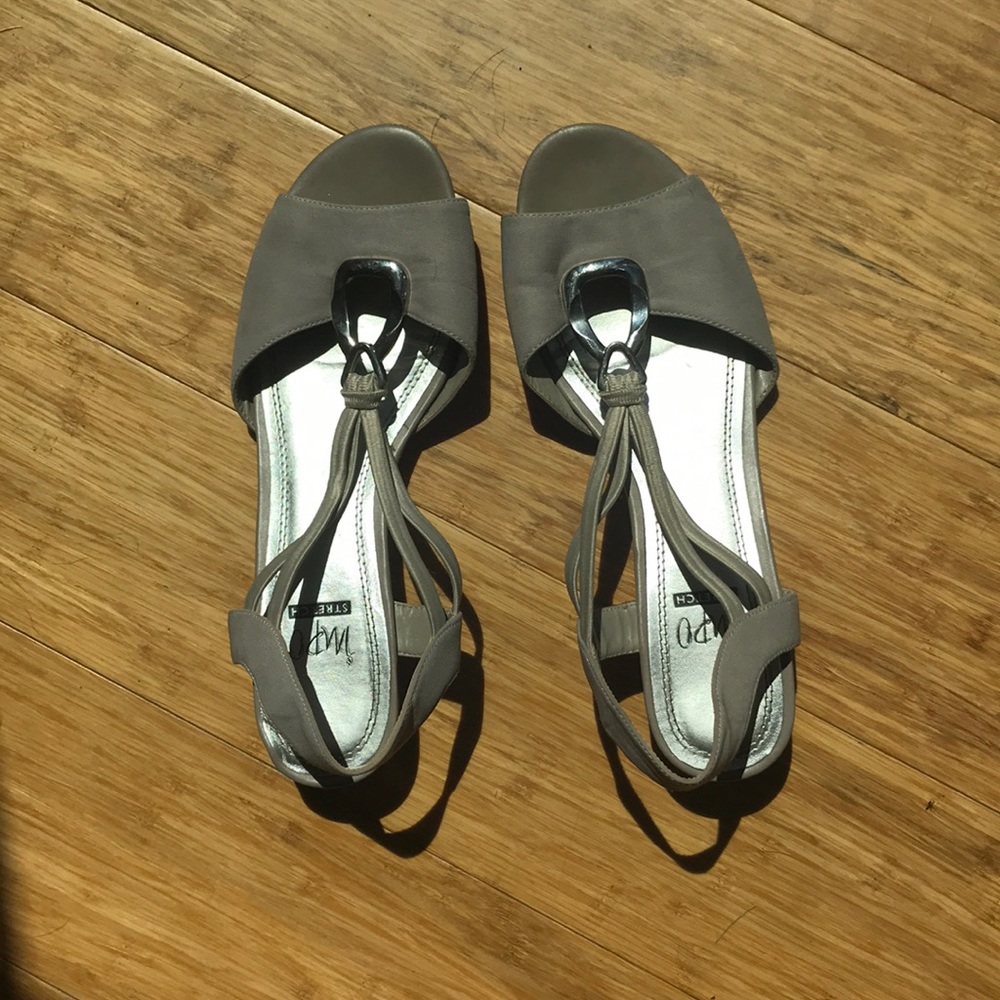 cute open, toed sandals with a slight wedge